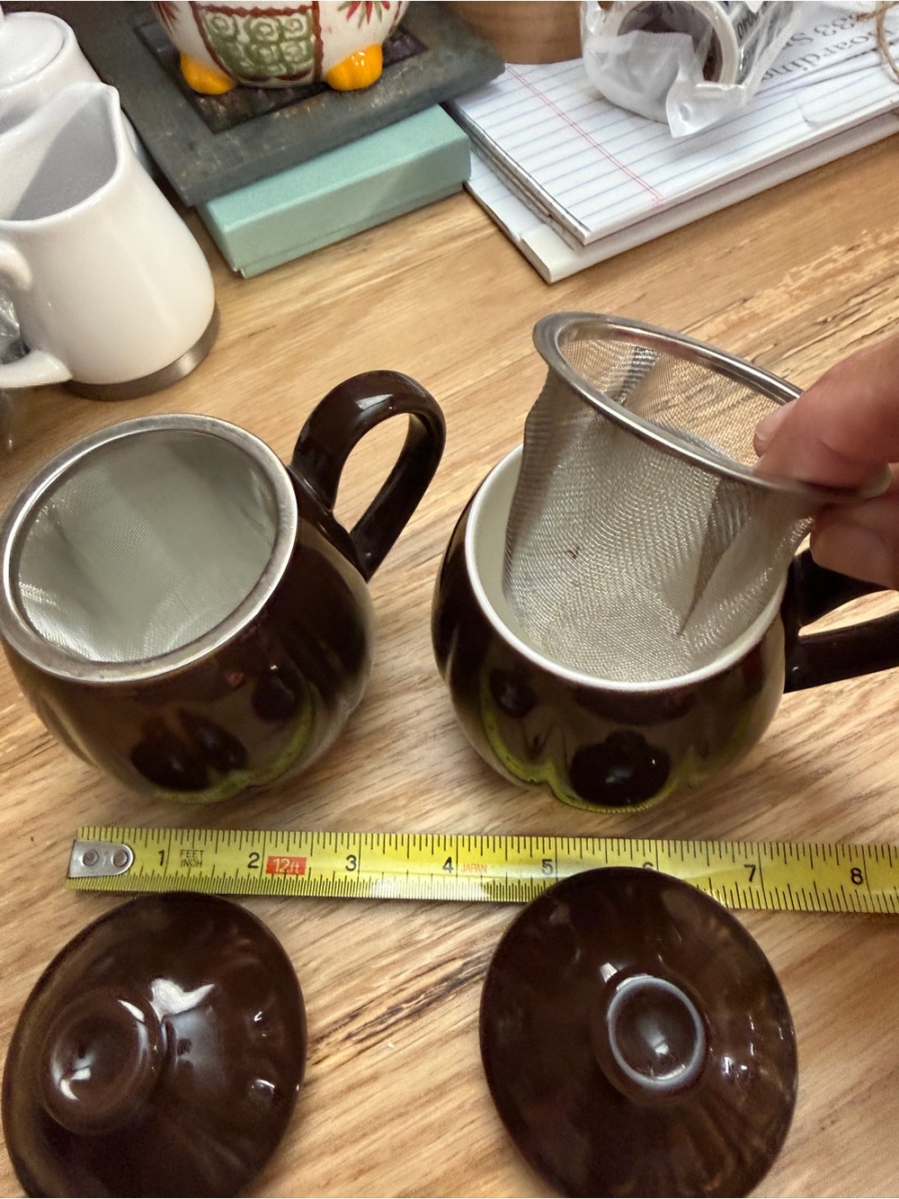 Teavana Tea Cups with lid and filters Honey Pot - Brown - Picture 3 of 5